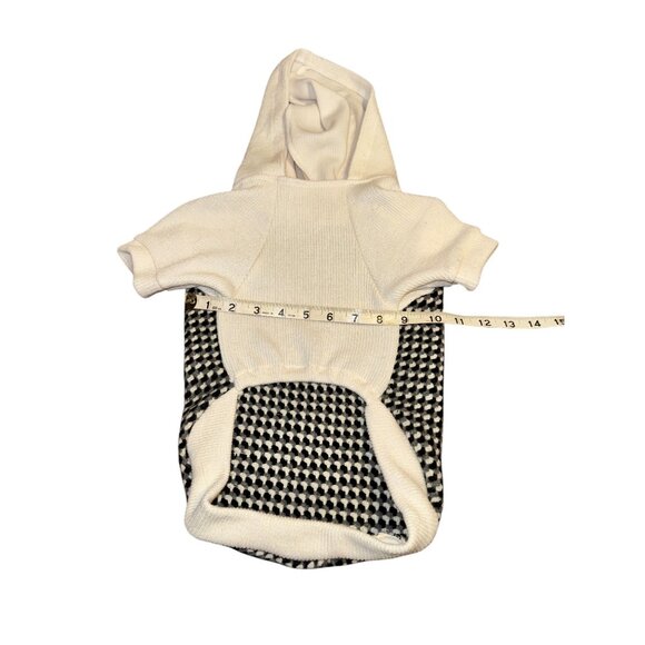 Fitwarm Dog Sweater Knit Hoodie Black & White Houndstooth Pattern - Picture 6 of 10